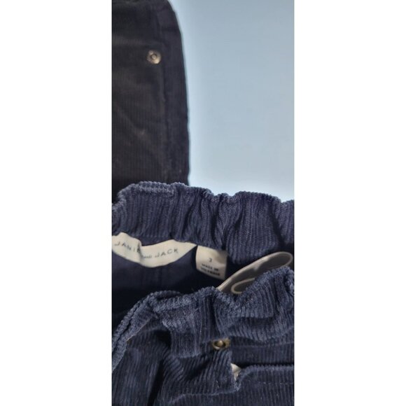 Lot 4 Janie and Jack Boys Corduroy Pants Size 3 | Brown Navy Beige | Holiday Emb - Picture 12 of 15